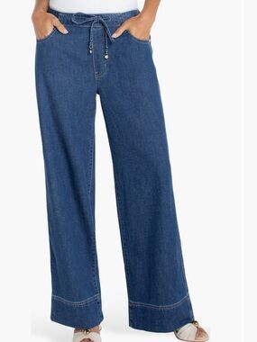 Liverpool Los Angeles Tie Waist Wide Leg Jeans - size 4/27